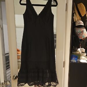 Teri Jon Black Lace Hem Chemise